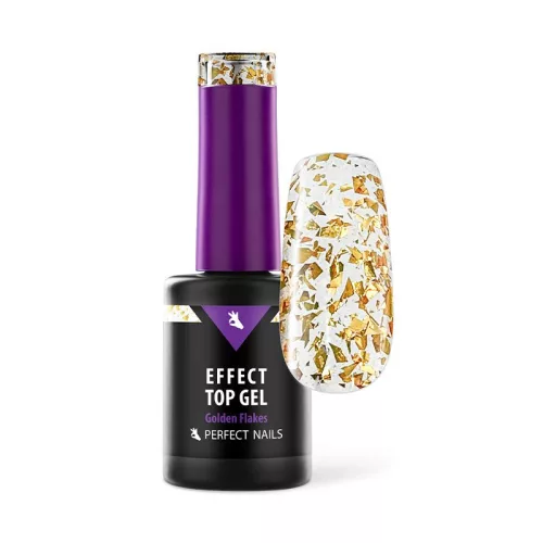 Završni sjaj Flakes Effect – Golden Flakes 8ml - Perfect Nails BiH